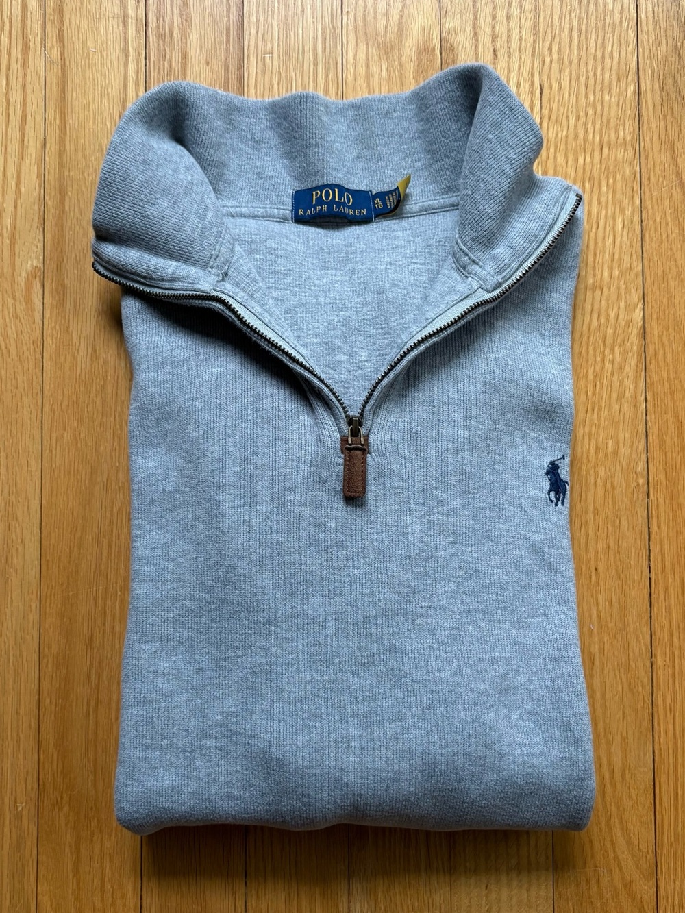Polo Ralph Lauren Men’s 1/4 Zip Up Sweater Pullover Estate Rib XL Gray Solid